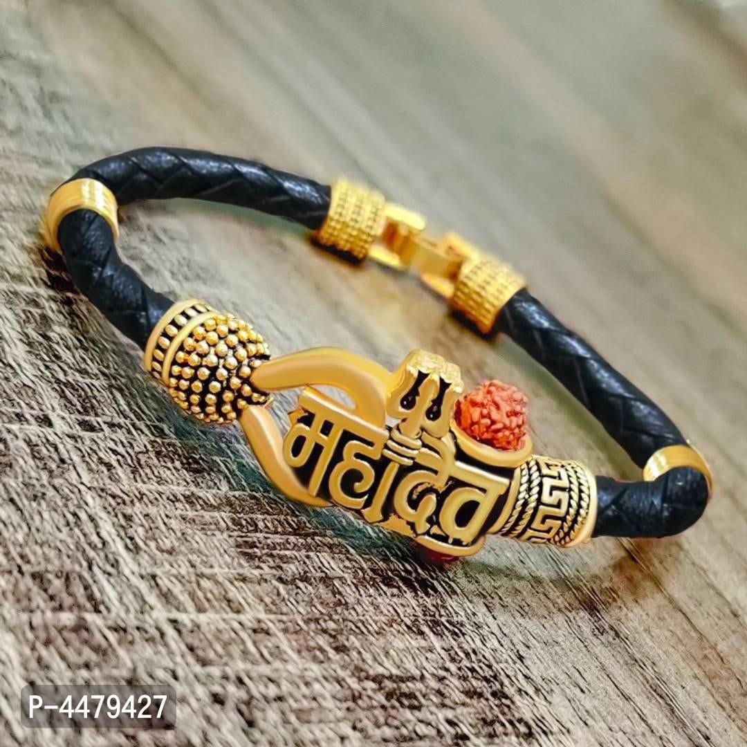 THE STATUS Fancy Bracelet kada Shiva Mahadev combo set with Mahadev tilak  Black watch for men boys Analog Watch - For Men - Buy THE STATUS Fancy  Bracelet kada Shiva Mahadev combo