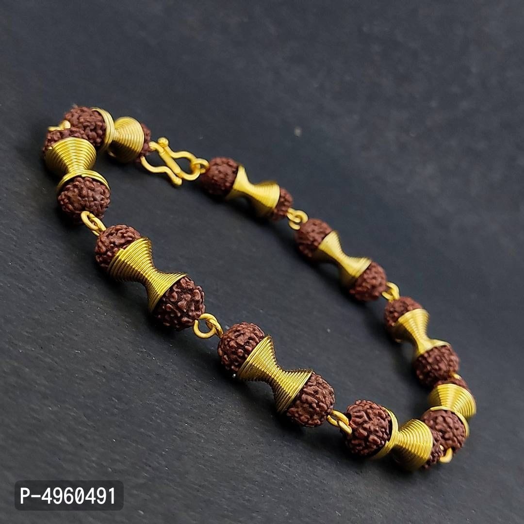 Om Rudraksha Men's Gold Bracelet | Pachchigar Jewellers (Ashokbhai)-sonthuy.vn
