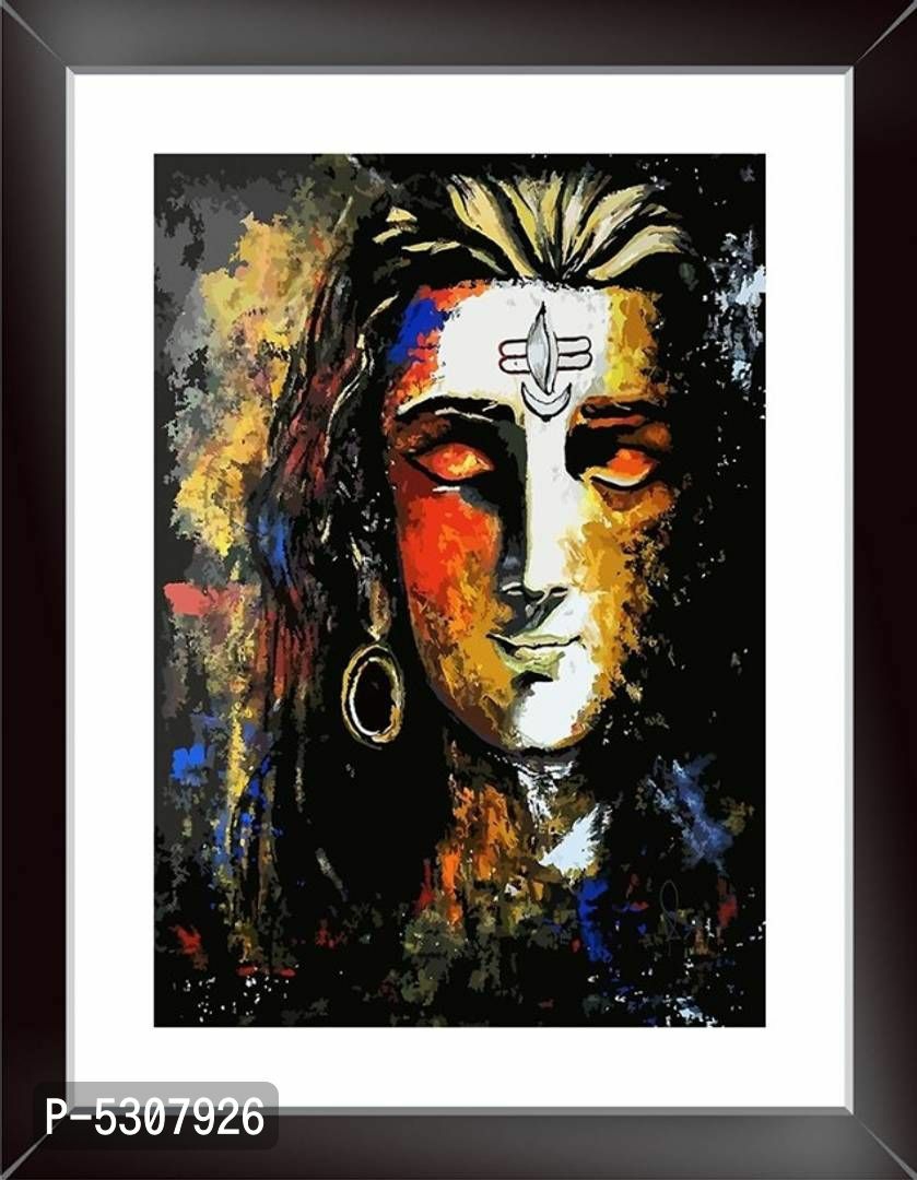 Lord Shiva Wall Poster With Framed For Home And office Décor Print ...