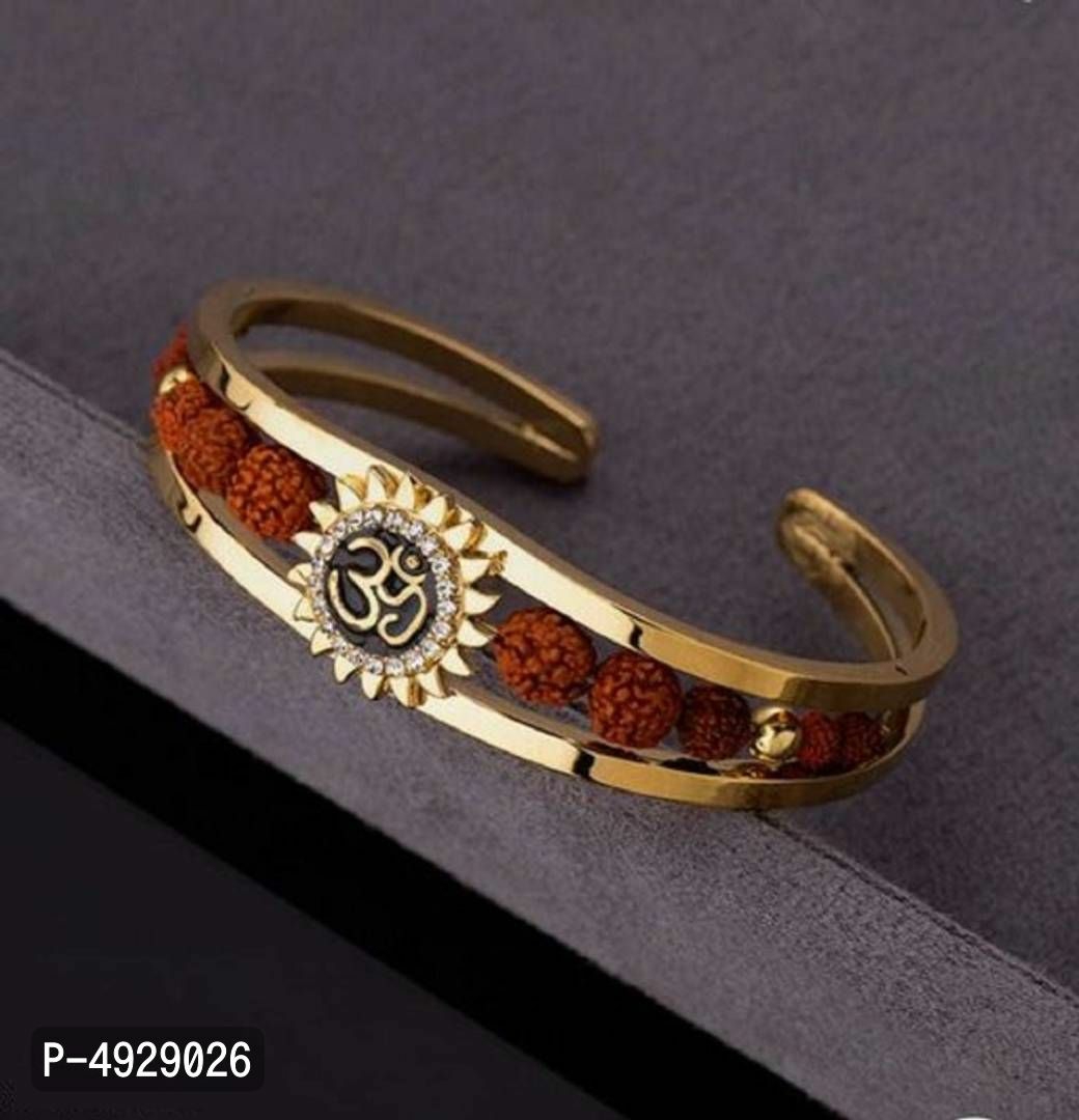 1 Gram Gold Plated With Diamond Best Quality Rudraksha Bracelet For Men -  Style C542 – Soni Fashion®