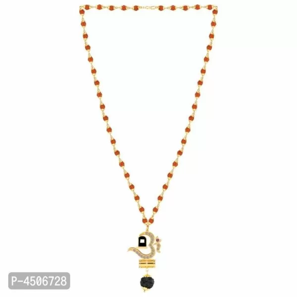 Gold Plated Traditional Combo Rudraksh Mala Pendant For Men And Women (Set Of 5)