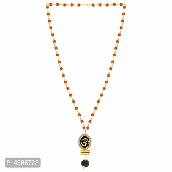 Gold Plated Traditional Combo Rudraksh Mala Pendant For Men And Women (Set Of 5)