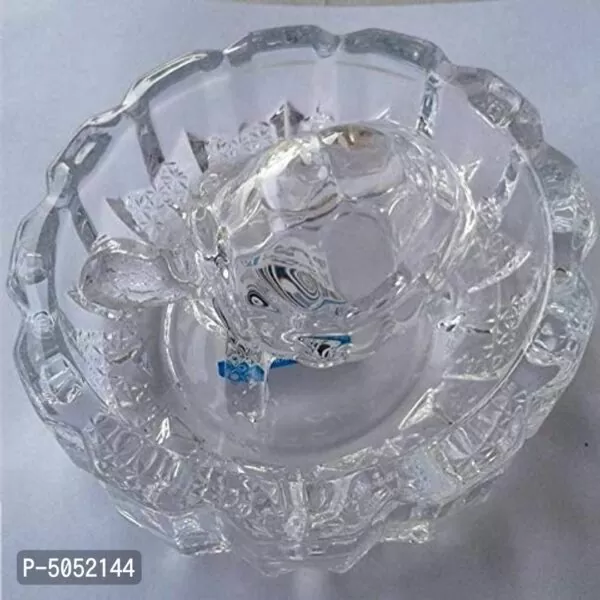 Crystal Glass Turtle Feng Shui Tortoise Plate Tortoise for Good Luck Money Vastu Yantra Feng Sui Lucky Gift Puja Articles Decorative Showpiece - 11 cm (Crystal, Clear)