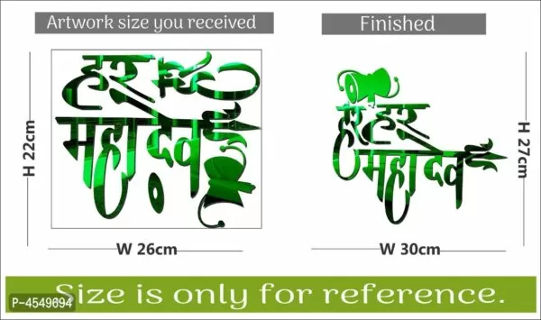 Color: Green Type: Wall Stickers Material: Acrylic Within 9-13 business days However, to find out an actual date of delivery, please enter your pin code. Har Har Mahadev Acrylic 3D Mirror Wall Sticker (Green)