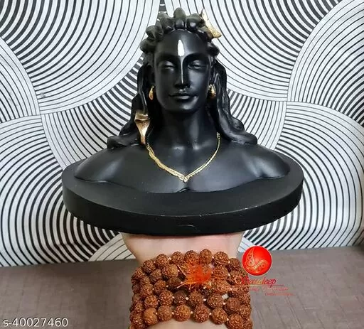 LAXMI MARBLE & GRANITE | Adiyogi Shiva Murti | Lord Shiva Figurine | Polyresin Mahadev Idol Shankara Pooja & Gift Showpiece Items for Home Decor, Temple Puja