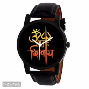 Mahadev Elegant Black Dial Strap Analog Watch For boys