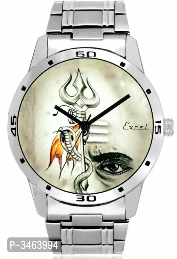Mahadev New Silver Metal Watch For Men