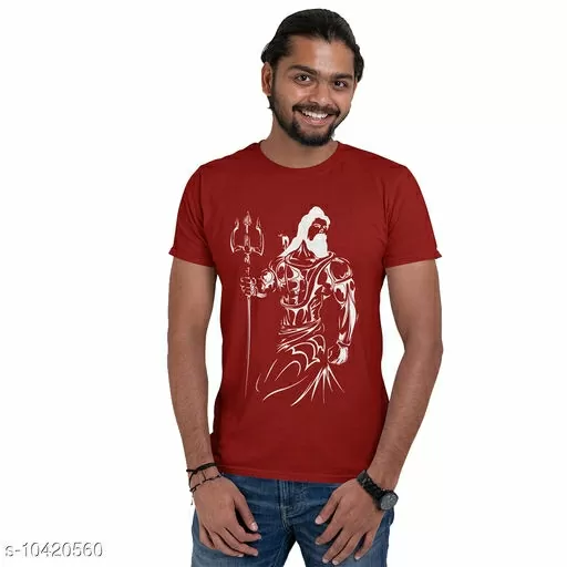 Mahadev Printed T-Shirts For Men & Women|Maroon