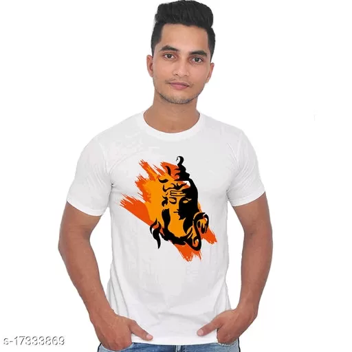 Men's Regular fit Half Sleeve Casual Shiva T-Shirt for Man