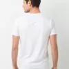 Men's White Polyester Printed Round Neck Tees