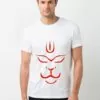 Men's White Polyester Printed Round Neck Tees Tshirt for Men Mahakal Shiv T-Shirt
