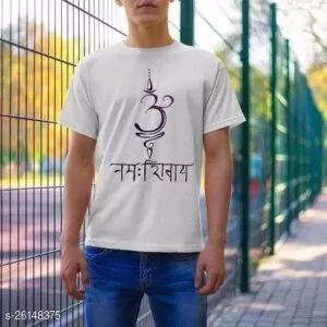 Pretty Fashionable Men Tshirts Har Har Mahadev T-Shirt White Om Namah Shivay