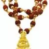 Shiv Rudraksha Studded Chain With Trishul Om Beads Gold-plated Plated Brass Chain Gold Plated locket or mala for men and women