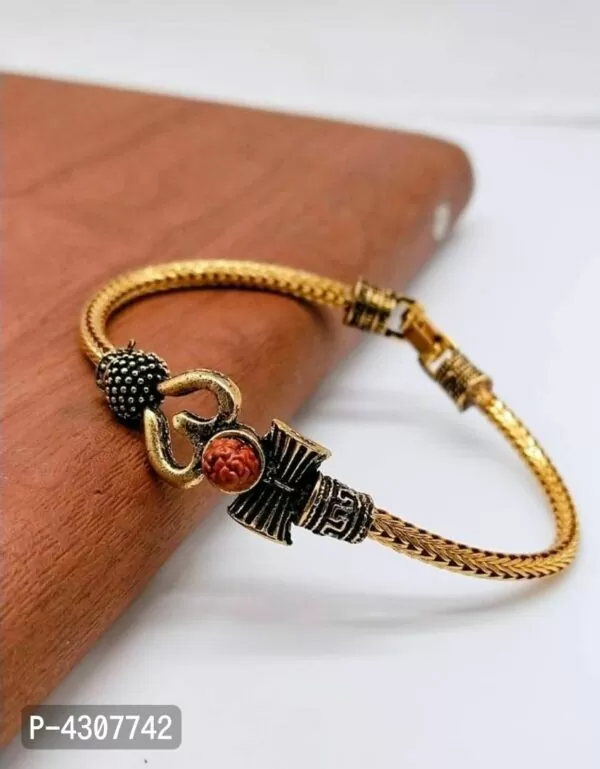 Trendy Designer Divine Om Rudraksh Adjustable Braceler Kada
