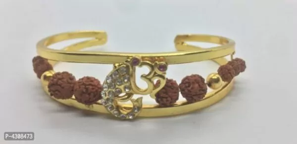 Trendy Designer Gold Plated Divine Rudraksh AD Adjustable Bracelet