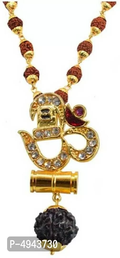 Trendy Fancy Designer rudraksha mala Gold: Gold-plated Religious Spiritual Jewellery Set for Men and Women