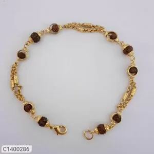 Trendy Gold Plated Rudraksh Bracelets