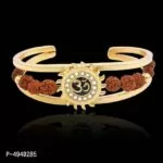 Trendy Stylish Gold Plated Rudraksha Men's Bracelet