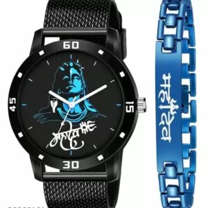 Analog Mahadev Style and Bracelet Combo Offers For Boys Watch - For Men And Women